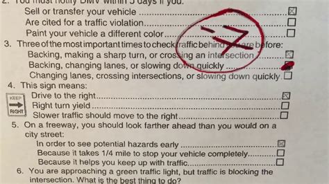 California written driving test samples